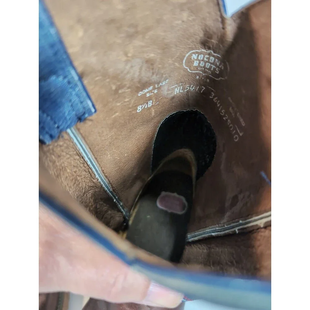 Nocona Women's Hero Nadia Blue Square Toe  Western Cowboy Boots Size 8.5 B - Picture 6 of 13